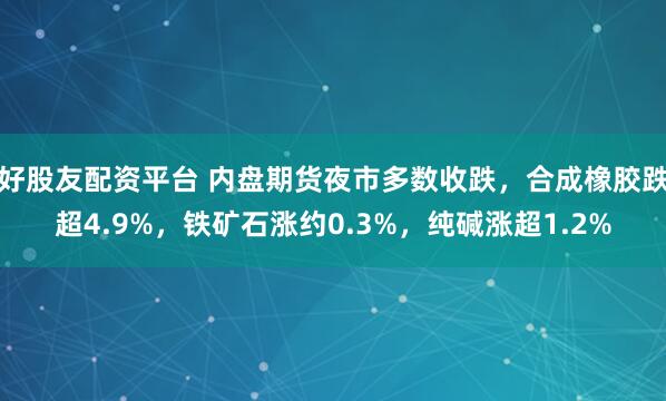 好股友配资平台 内盘期货夜市多数收跌，合成橡胶跌超4.9%，铁矿石涨约0.3%，纯碱涨超1.2%